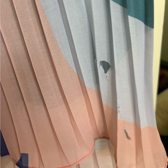 Colorful Pleated Halter Dress Anthropologie - Picture 5 of 5